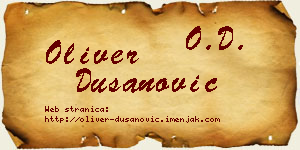 Oliver Dušanović vizit kartica
